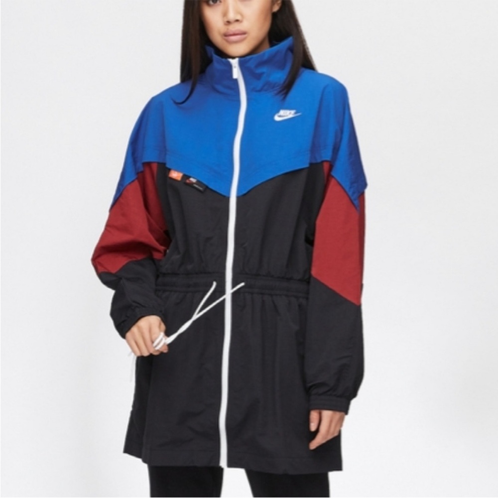Nike Women's Tri-Color Ski Jacket - Blue, Black, Red